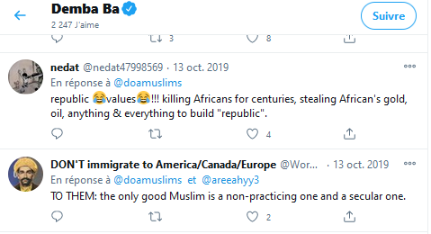 Pour mettre ces tweets en perspective, Demba Ba est français, né, grandi et formé en France. Il a dit pour sa carrière avoir regretté de ne pas avoir joué en Equipe de France. Il n'avait de tte façon pas le niveau, jamais appelé. Binational, il jouera finalement avec le Sénégal.