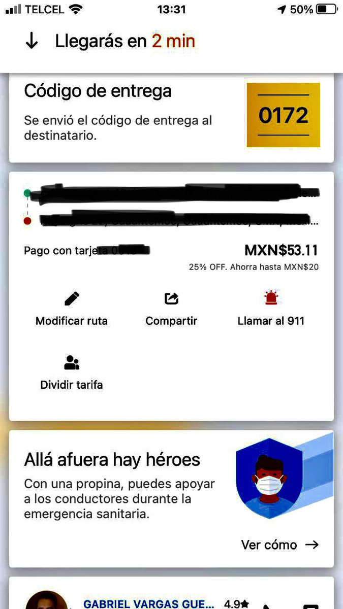 Fernandajos_'s tweet photo. SEÑORES DE @DiDi_Mexico  SOLICITO RESPUESTA DEL SERVICIO QUE SOLICITÉ HOY DE DIDI ENTREGA Y EL PAQUETE ENVIADO NO FUE ENTREGADO EN EL DOMICILIO #ROBOENDIDI LLAMÉ Y ME DICEN QUE USTEDES COMO @DiDi_Mexico NO SE HACEN RESPONSABLES, USTEDES CONTRATAN A LOS CONDUCTORES?? @Profeco https://t.co/LAfoIRO17q