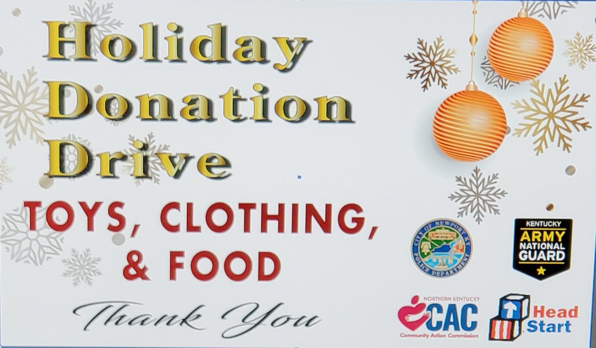 The Kentucky Army National Guard will be out a the Newport Kroger’s Sunday December 13th 2020 from noon until 6pm assisting Newport Police Department and Northern Kentucky Community Action Commission with a Holiday Donation Drive! Stop by and see us!