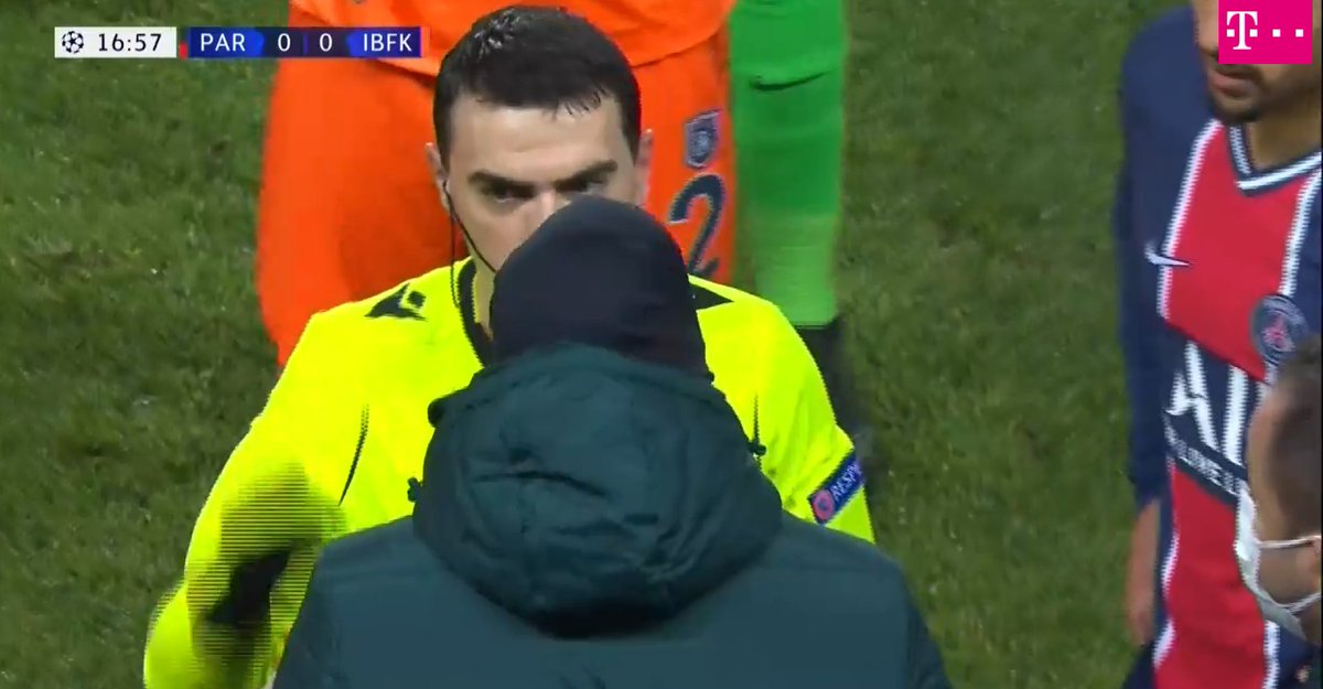 min 16:60 Demba goes on with his message: "Ref [talking to Hategan]! When he [Coltescu] talks about a white guy he says 'this guy'. If he sees a black guy, he says 'this 'negro'"min 17 Hategan tries to convince Okan and Demba that Coltescu didn't say 'negro'.