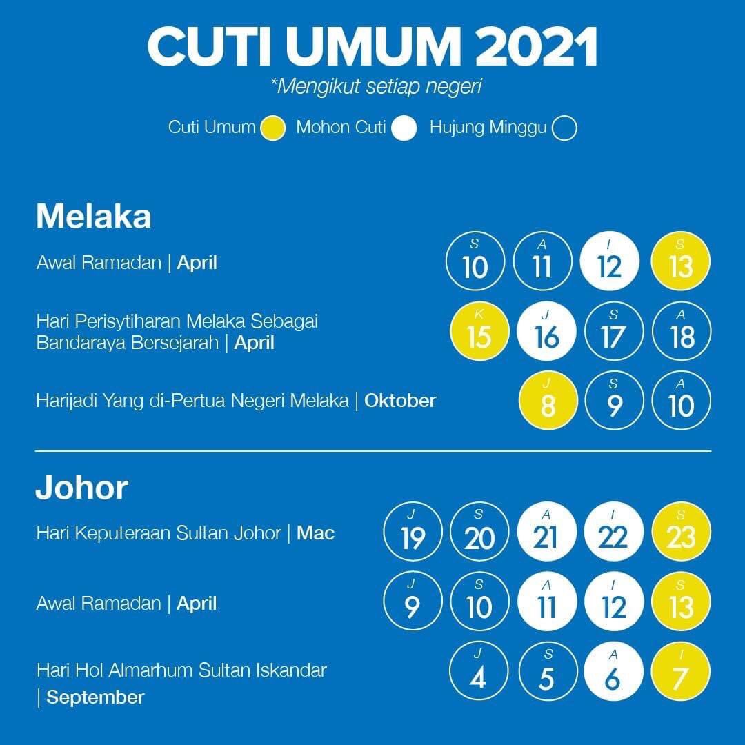 Cuti umum melaka 2021