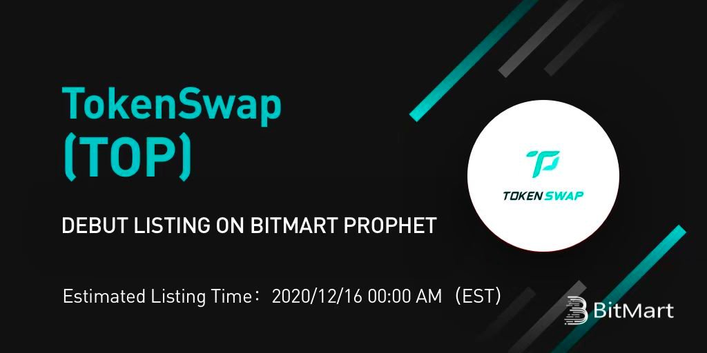 💥Breaking News💥 
TOP-#TokenSwap Platform Token Will be Listed on BitMart on December 16, 2020. 
👉The following trading pair will be available: TOP/USDT. 
👇Please Check the Following Announcement For more 
 Details!
support.bmx.fund/hc/en-us/artic…

<a href="/cctip_io/">cctip</a> draw 100 TOP 1000