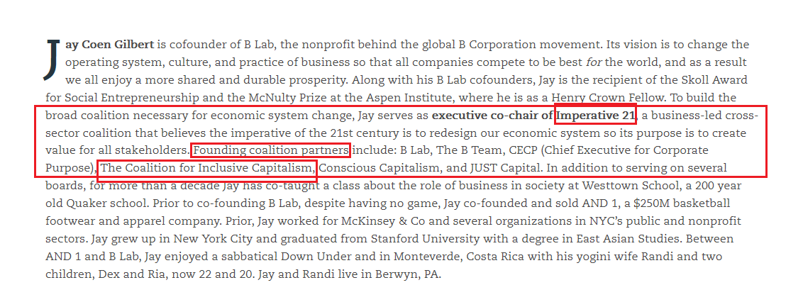 The most important element is one not widely publicized>> The Coalition for Inclusive Capitalism is a founding coalition partner of Imperative 21 - the front campaign for notorious Business Roundtable.  #Labor  #Labour  #GreatReset Thread (in progress): https://twitter.com/elleprovocateur/status/1330957286739767296