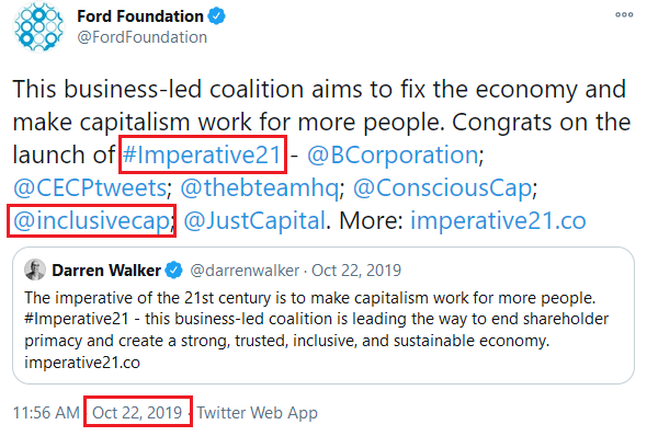 The most important element is one not widely publicized>> The Coalition for Inclusive Capitalism is a founding coalition partner of Imperative 21 - the front campaign for notorious Business Roundtable.  #Labor  #Labour  #GreatReset Thread (in progress): https://twitter.com/elleprovocateur/status/1330957286739767296