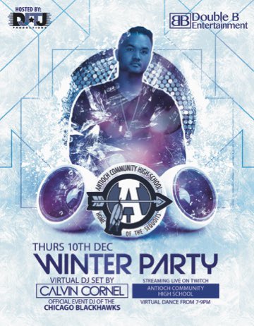 DJTJProd_Inc's tweet photo. Hey @Sequoits🏹are you ready?!Tomorrow night we’re bringing one of the BEST in ChiTown-@CalvinCornel to DJ🎧 the ACHS❄️Winter☃️ Party Virtual 💃🏼Dance🕺!!! 
Students- Check your emails for more info tomorrow! 
Let’s go A-Town!!! #throwdown #virtualdance #WinterParty #SequoitPride https://t.co/susSJQYEGX