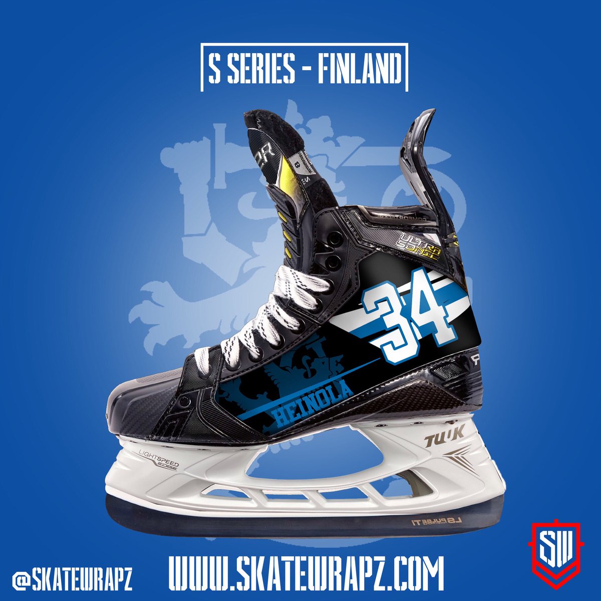 SkateWrapz's tweet photo. Imitation is the sincerest form of flattery. One of the biggest hockey companies in the world is doing this same idea tells us we are doing something revolutionary!
⁣
We can add last names, numbers, logos, team names and ANY designs imaginable and you won’t have to spend $1,200! https://t.co/KuBNiyP7MC