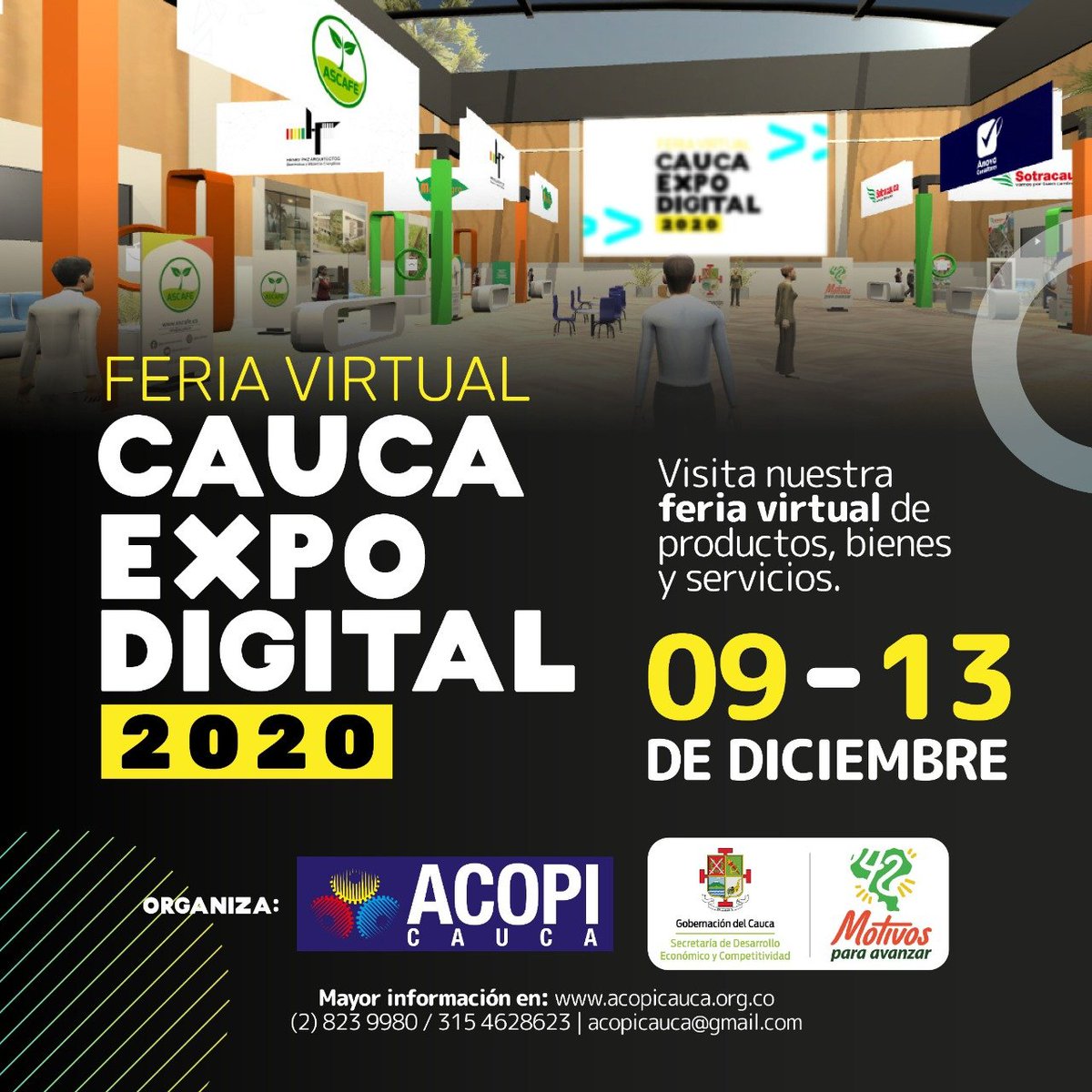 ¡Ya puedes visitarnos! 🔊 FERIA VIRTUAL CAUCA EXPODIGITAL 2020

Ingresa a la feria en el siguiente link 👇🏻 acopi.feriasvirtuales3d.com

#feria #colombia #muestra #virtual #3d