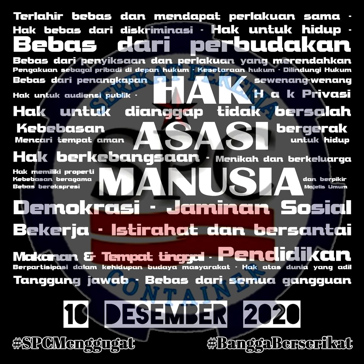 SP_Container's tweet photo. HAM adalah hak fundamental yang dimiliki manusia sejak lahir, namun HAM, harus memiliki batasan yang jelas agar bisa berfungsi dan tidak disalahgunakan.
Mari kita lindungi, penuhi dan hormati agar kita bisa memanusiakan manusia dengan tidak menghalangi mimpi dan karya mereka. https://t.co/ROhC0c2Dzv
