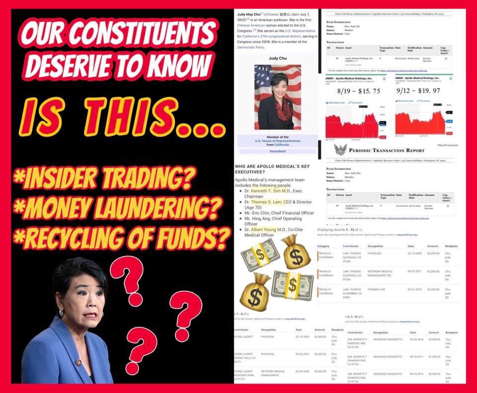 YPPClub's tweet photo. @Johnny_Congress Judy Chu has been involved in potential money laundering—MUST LOOK https://t.co/ObfMBiAcn4