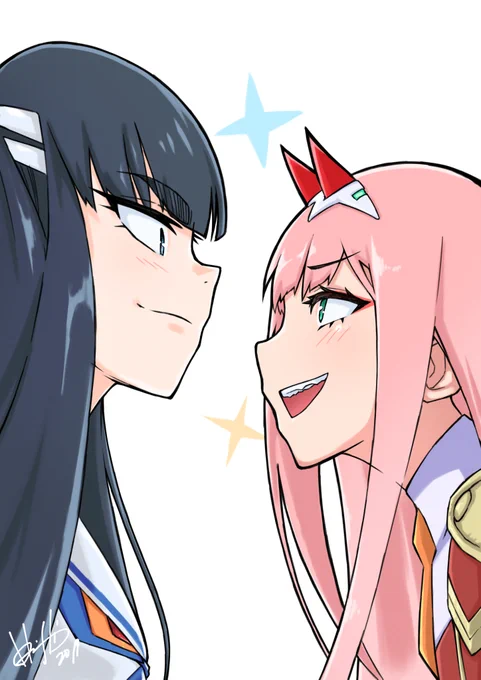 悪そうな顔したゼロツーちゃん描きたい(ーv-) 