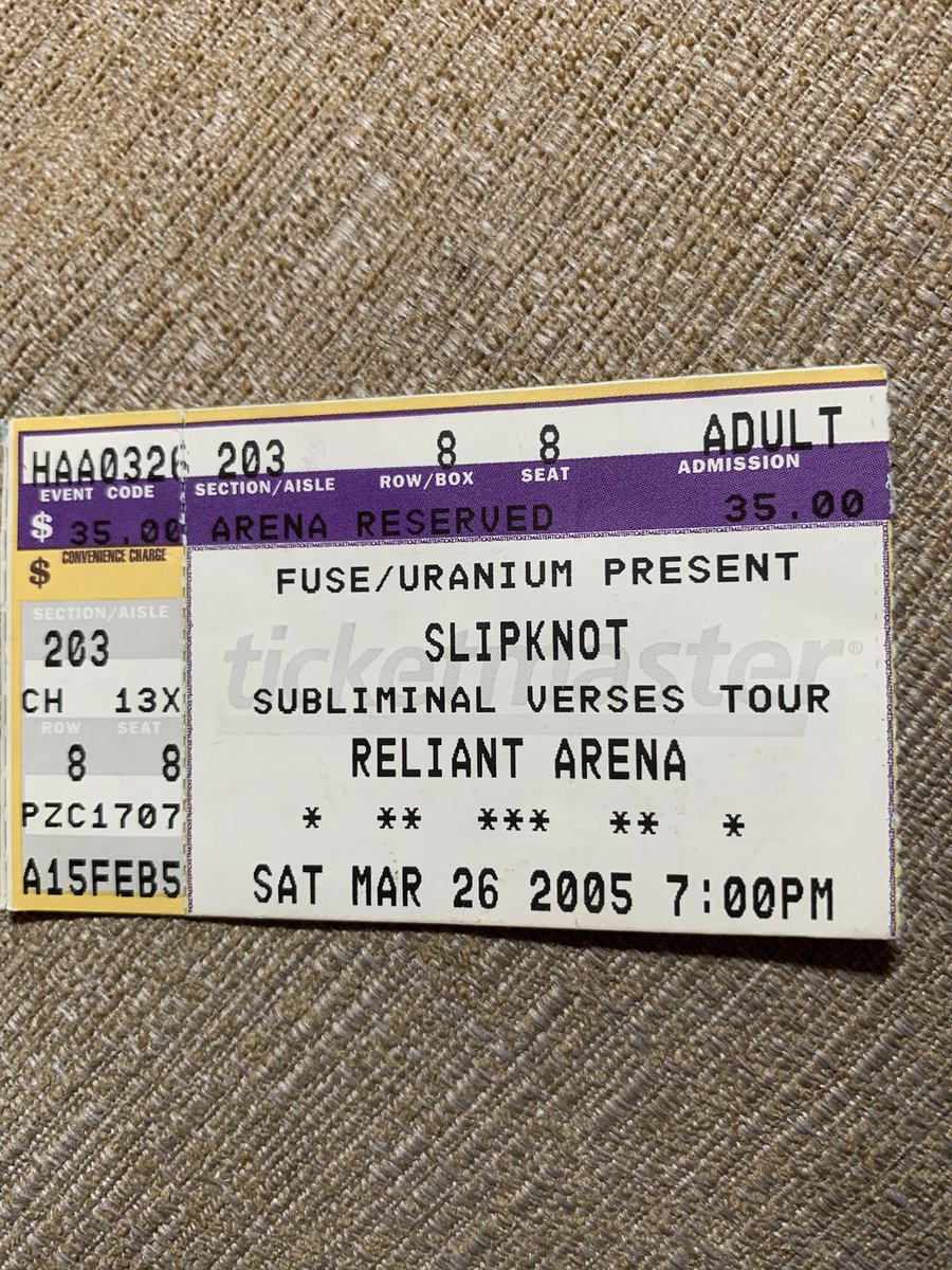 dcatcol's tweet photo. @Hardy_SXM @sxmLithium @SXMTurbo Slipknot . Check out the vintage concert ticket. https://t.co/0KEXybBXRK