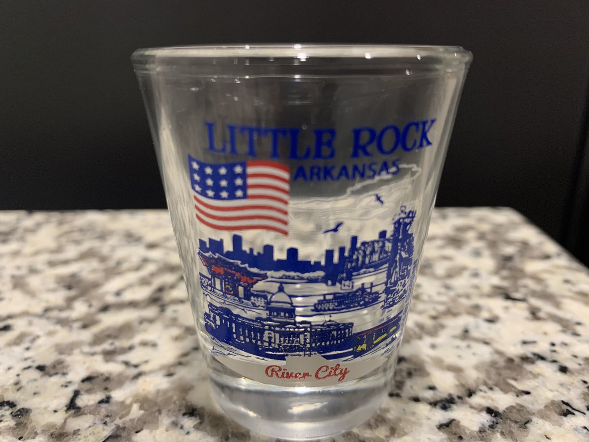 Day 39: In lieu of travel I’d like to do a tour of past trips via shot glasses. This was from a few work trips to Arkansas. The BBQ we had in Little Rock was good.
