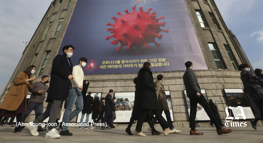 The study was published at a time when South Korea -- like many other countries -- is on edge amid a new wave of COVID-19 infections, with daily case rates hovering around 600 in recent days. https://www.latimes.com/world-nation/story/2020-12-09/five-minutes-from-20-feet-away-south-korean-study-shows-perils-of-indoor-dining-for-covid-19