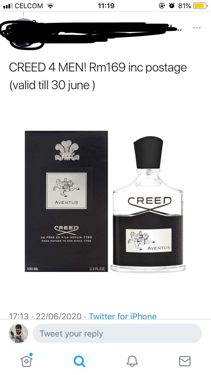 harga pasaran RM 1,500, tetapi Fake dijual dgn harga RM 170Mana mahunya kome, menangis si Olivier Creed kalau dia tahu benda niKalau betul lah benda ni, aku rasa aku orang pertama beli borong lepastu jual balik RM 500. Kaya aku alhamdulillah.