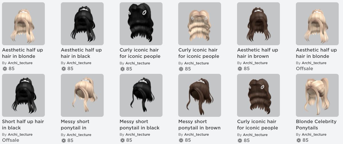 Archi Tecture On Twitter Made Some Cute Hairstyles This Week 3 Different Hairstyles In 3 Colours I Hope You Like Them Buy Them Here Https T Co Oyrglqjojb Roblox Robloxdev Ugc Robloxugc Ugcconcept Roblox Robloxdevrel - messy blonde hair roblox id