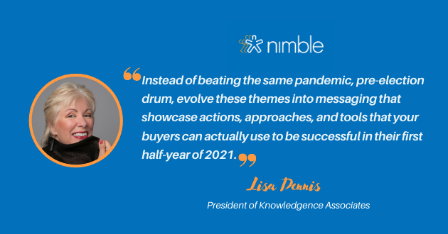 SocialSalesLink's tweet image. Nimble asked @BrynneTillman &amp;amp; 26 other industry experts including @knowledgence Knowledgence Associates, President to share their tips to help amplify every company&apos;s sales performance in 2020 &amp;amp; beyond. 

#sslinsights #nimbletips #salestips 
@BillTeamCC @bobwoods @SallyJo_LaMont