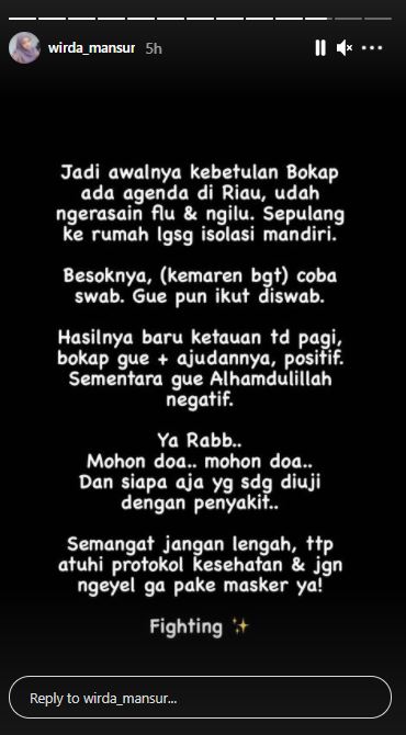Kronologi Ustaz Yusuf Mansur positif Covid-19, hal itu turut dibeberkan putrinya lewat akun Instagram Story, Kamis (10/12/2020).