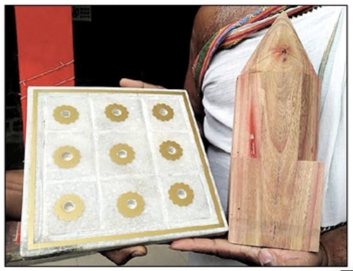  #NewParliament4NewIndia Shanku Sthapana (loosely translated as Installation of Cornerstone) is an important process in any Shilanyasa or Foundation laying ceremonyShanku and Navaratna Peetha and Blessed by Jagadguru Sri Bharatiteetha Sannidhanam has been brought from  #Sringeri