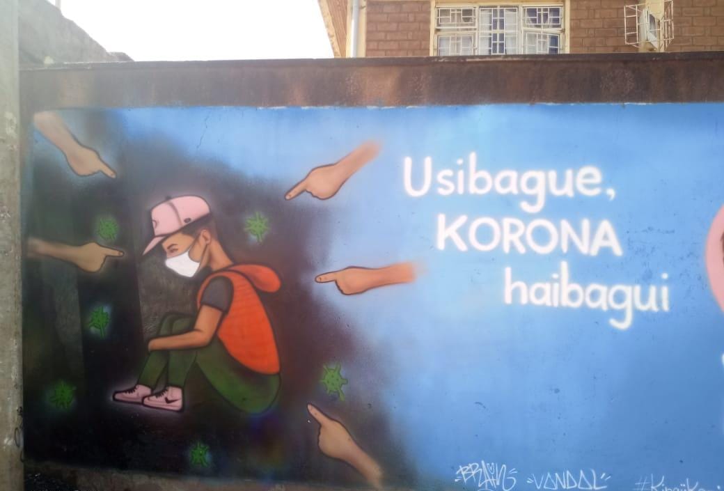 GreenArmyKenya's tweet photo. Risk communication strategies are essential to #AngamizaCorona. With support from @EUinKenya @MOH_Kenya @Amref_Kenya, #COVID murals across counties enhance community sensitization during #COVID19Pandemic 

Arresting #COVID19 at the #grassroots is key for #EUCovid19ResponseKE https://t.co/AUpSyQRmRM