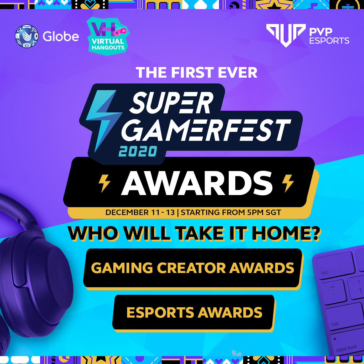 enjoyGLOBE's tweet photo. The moment we’ve all been waiting for is here, who do you think will take home these #SuperGamer2020 awards? 🧐 Come thru and show your support to our Filipino finalists! #GlobeEsports #ChristmasWeLove https://t.co/1qaC4nf4yj
