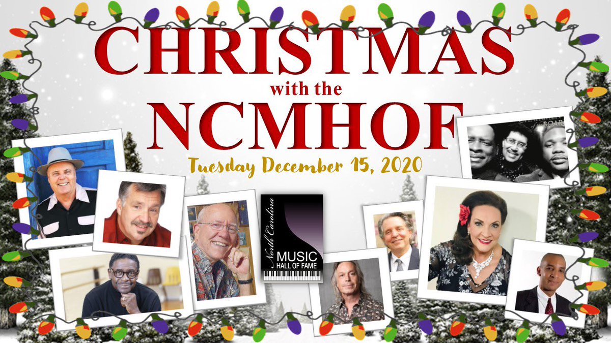Watch our special livestream with many of your favorite Hall of Famers wishing you a wonderful Christmas Season! Enjoy greetings and holiday cheer from inductees as we stream live from the NC Music Hall of Fame Facebook &amp; YouTube channels at 7:00pm EST on Tuesday, Dec. 15th.