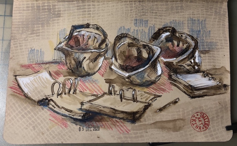 nikiraa's tweet photo. A couple of sketches to stretch my pencil while having a convo about different types of glue. #sketchbook #drawing #sketch #iDraw #simpleThings #ink #pencil #ArtistOnTwitter #novaSketchbook #doodles https://t.co/gFrgziH4bf