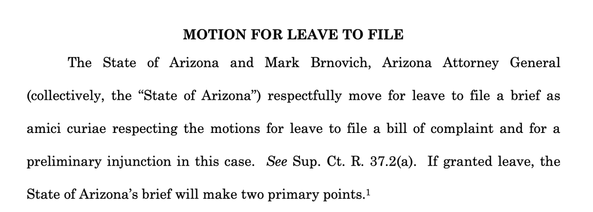 Finally, Arizona's AG submitted a request to file an amicus brief, but ... did not include the actual brief it wishes to submit. They suggest they're not siding with anyone, and the summary of what they say they wish to file is a jumble of not-much.  https://www.supremecourt.gov/DocketPDF/22/22O155/163258/20201209171850333_TX%20v%20PA%20Motion%20for%20Leave%20FINAL.pdf