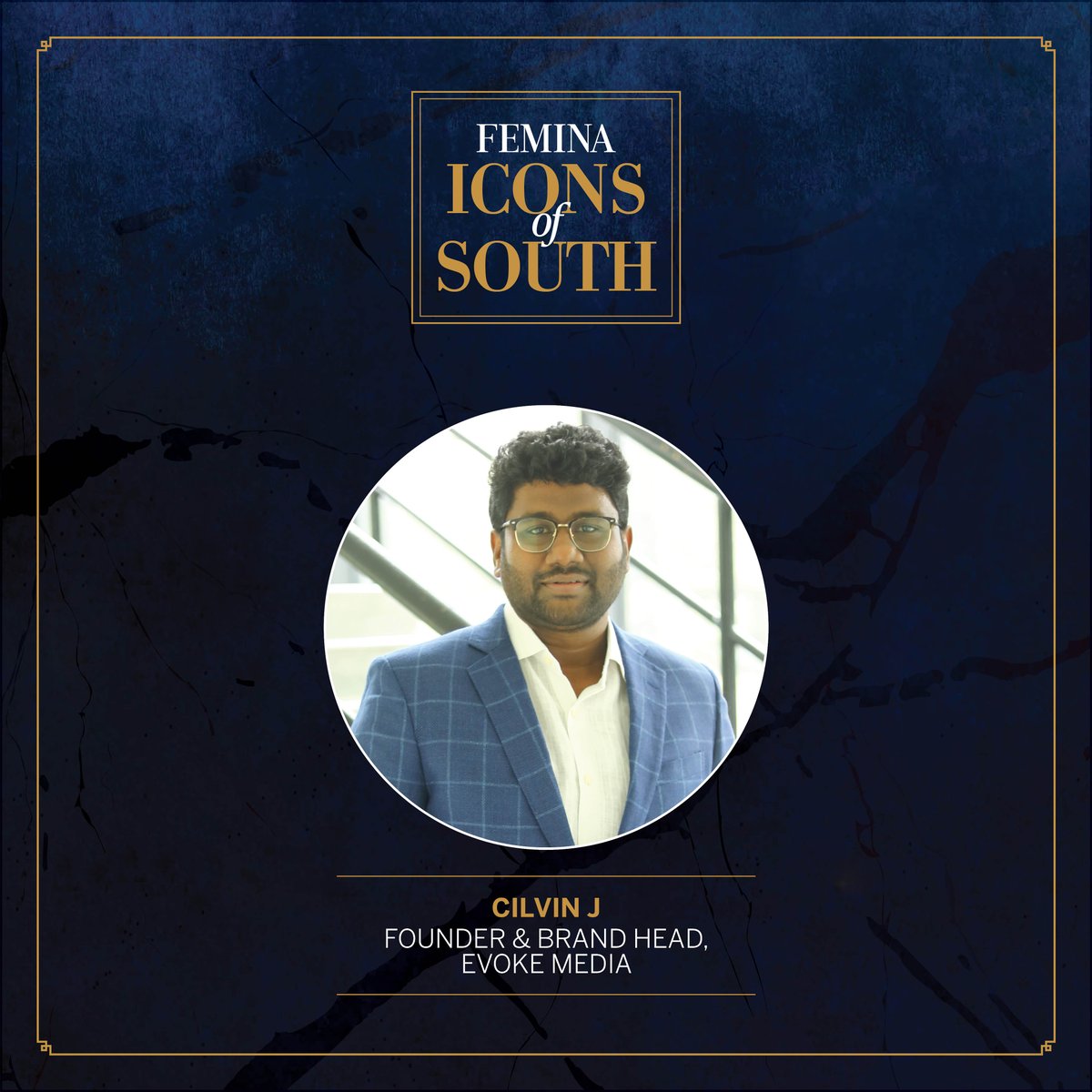 FeminaIndia's tweet photo. Meet the Icon: An engineer turned entrepreneur, Cilvin.J started his entrepreneurship journey immediately after his graduation who went on to start Evoke media, an entertainment, media and communication company. 
#FeminaIcIconsOfSouth #IconsOfSouth https://t.co/pC58N0H6Kt