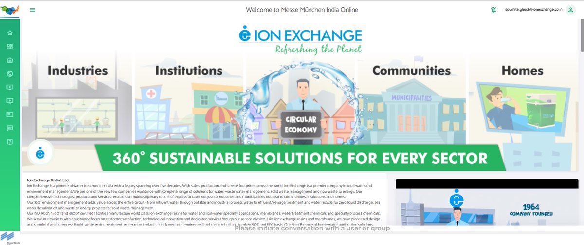 IEI_Ltd's tweet photo. It’s been a really busy opening day for Ion Exchange at #IFAT2020.
Join us today for a power-packed live session by our President, Mr. Ajay Popat who will be sharing Case studies on Alternate Sources of Water - From Concept to Commissioning;
Click Here: https://t.co/Roq8xihCxI https://t.co/2adQS8LTiK