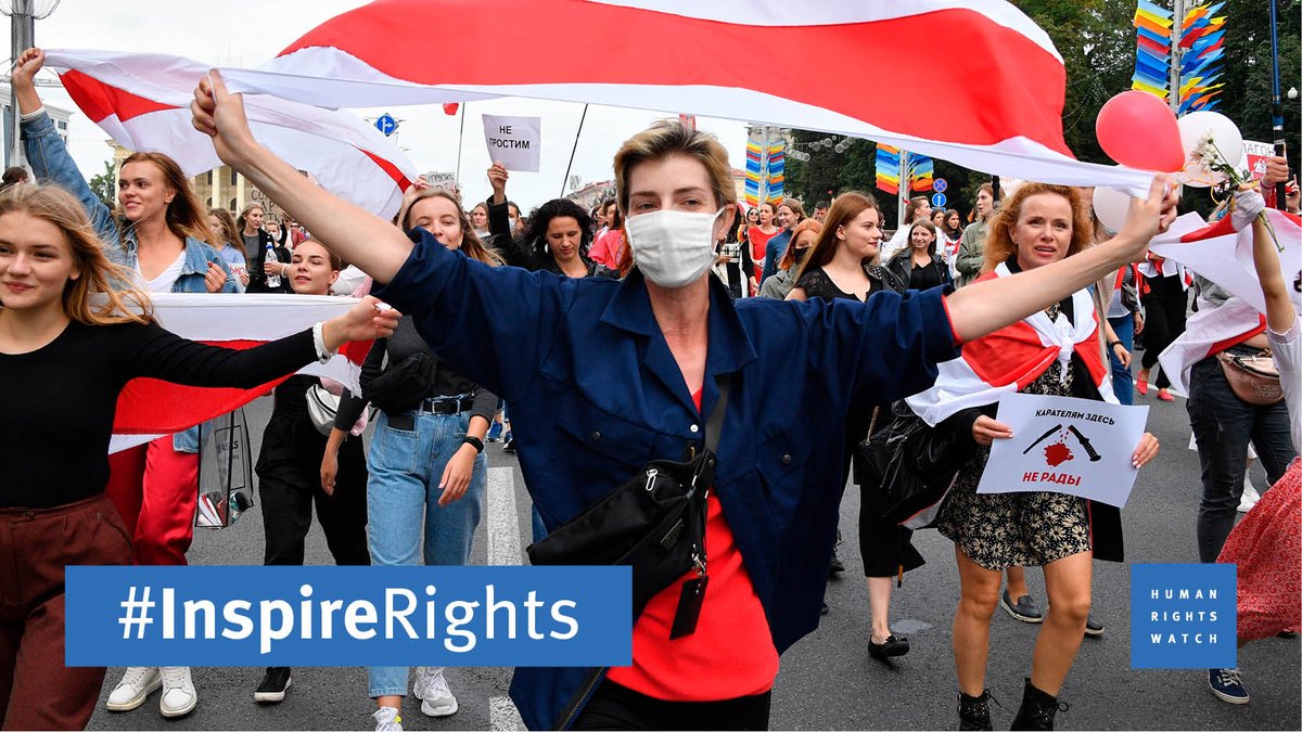 Happy  #HumanRightsDay   to the brave and determined peaceful protesters in Belarus demanding free and fair elections.  #InspireRights