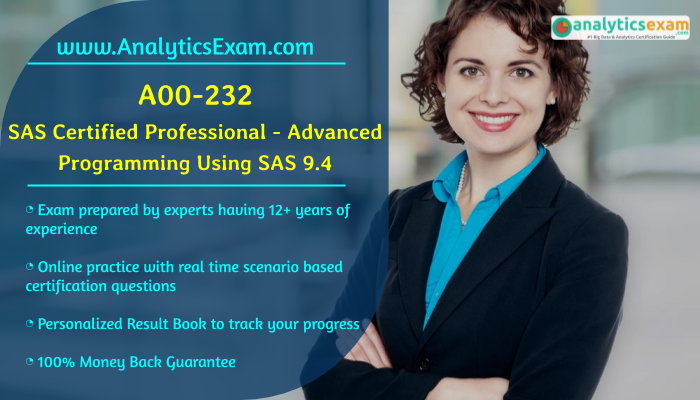 analyticsexam's tweet image. Learn How to Get Success in SAS Advanced Programming (A00-232) Certification Exam
#SASCertifiedProfessionalAdvancedProgrammingUsingSAS9_4 #SAS #SASAdvancedProgramming #SASA00_232 #A00_232 #SASCertification #SASExam
analyticsexam.com/sas-certificat…