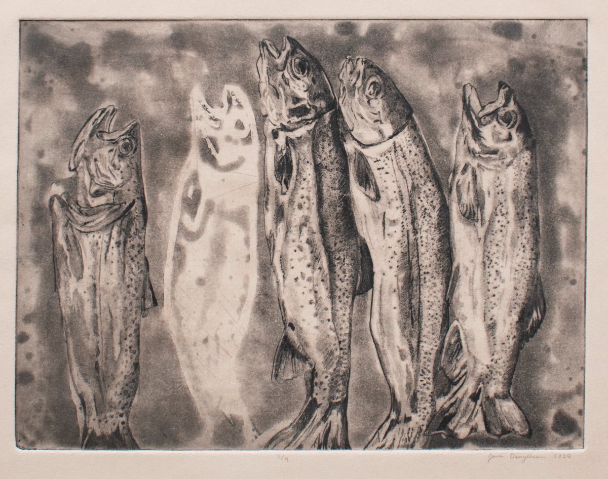 picsofwhatimake's tweet image. fishy copper etching on stonehenge