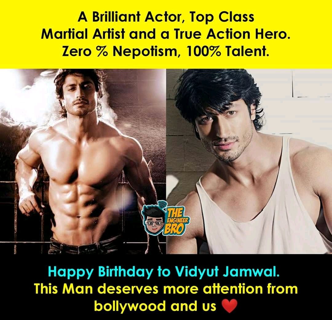 Happy Birthday to one of my favourite actor Mr. Vidyut Jamwal sir...     