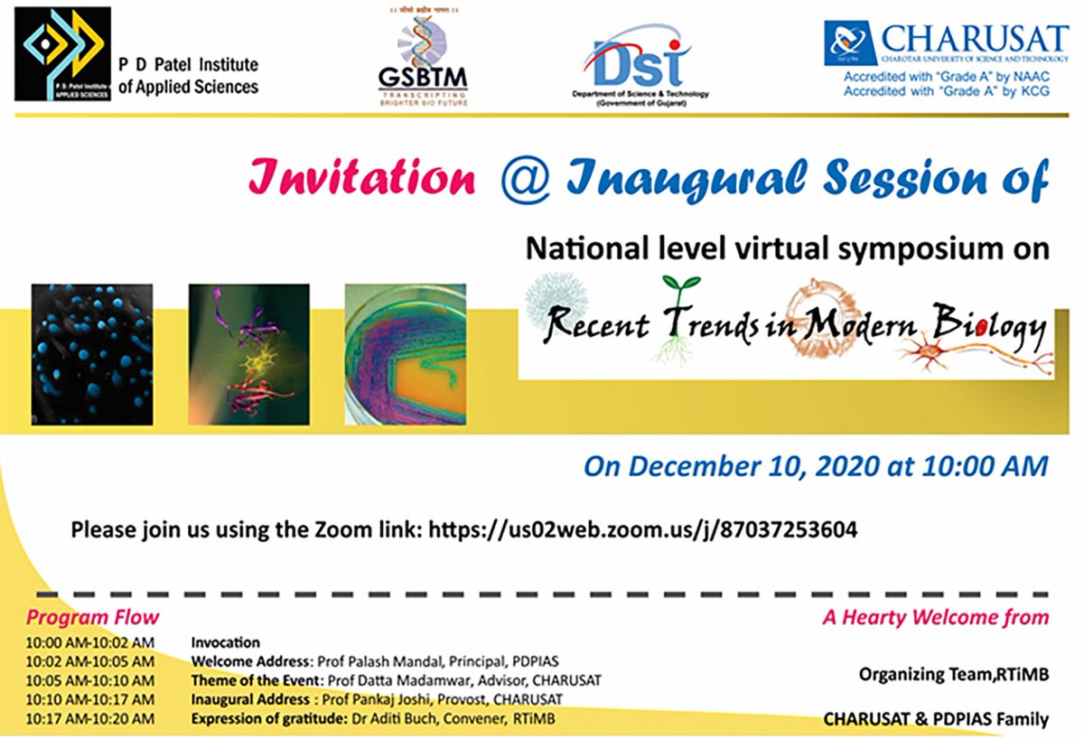 BioCharusat's tweet photo. Its happening..
Have you joined yet?
You are missing out wonderful talks by @shashirhode and @YShouche in the first session.
https://t.co/N61eyV1Phq https://t.co/Al5XAXw9EW