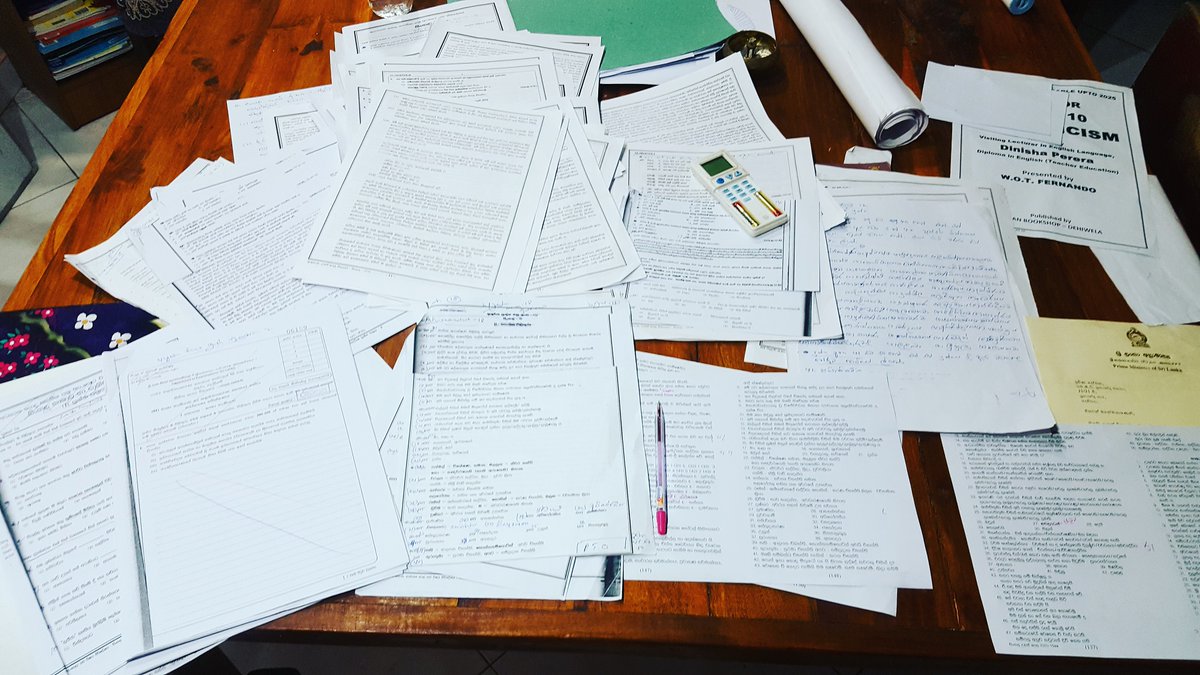 The current state of <a href="/WOTFernando/">W.O.T.Fernando</a>'s working table. New book coming up soon. 

A competitive exam book to join the public government institution.
#literature #Sinhala #jobs #Srilanka #lka 

Follow us on Instagram too 
instagram.com/p/CImwT7GhMOI/