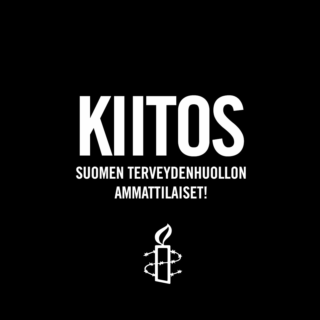 amnestyfinland's tweet photo. Tänään ihmisoikeuksien päivänä myönnämme Kynttiläpalkinnon terveydenhuollon ammattilaisille, jotka ovat suojelleet oikeuttamme elämään ja terveyteen koronapandemian aikana. #kynttiläpalkinto #ihmisoikeuksienpäivä https://t.co/0JHuNoTDG0