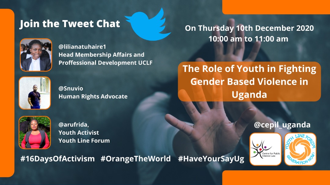 Cepil_Africa's tweet photo. #HaveYourSayUg @usmissionuganda on the role of youth in the fight against Gender Based Violence in Uganda #16DaysOfActivism #HumanRightsDay #HumanRightsDay2020 #HandInHandWithUganda say NO to #GBV! #EndGBV https://t.co/h0EgAjahV3