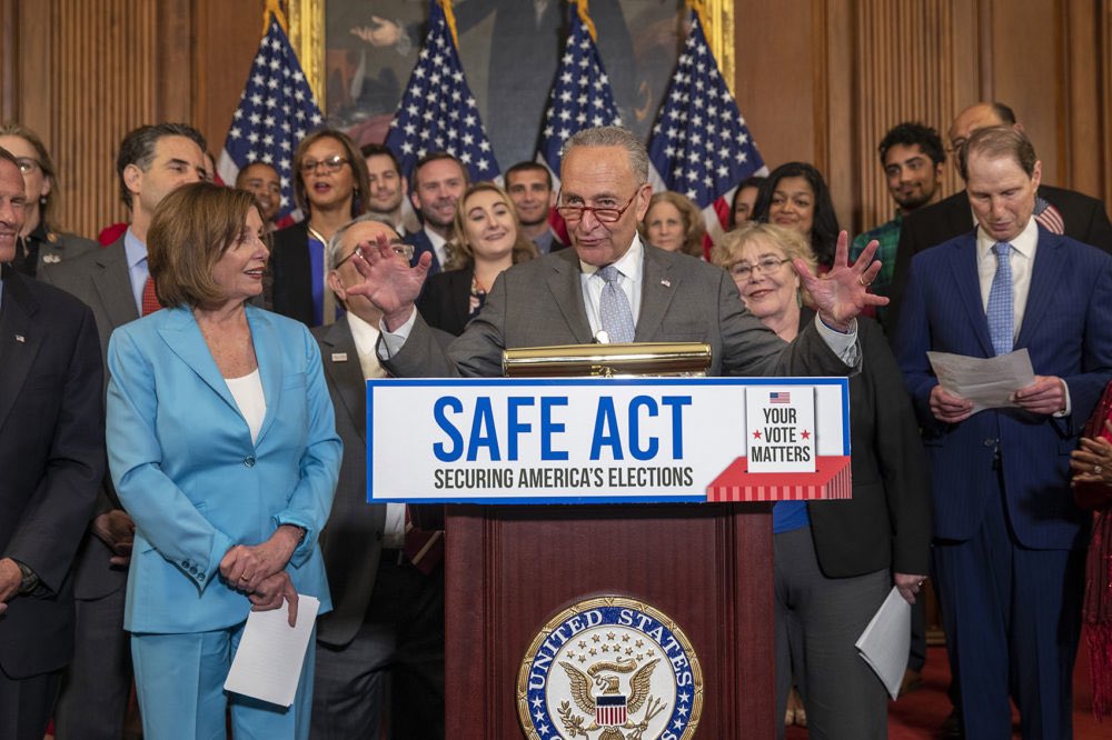 The Democrats, by contrast, passed the  #SAFEAct in the House. Why would the GOP be afraid of verifying all election results? 3/