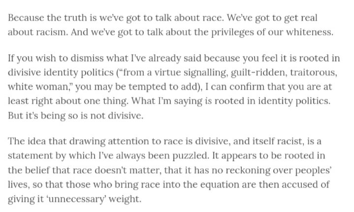 "Its rooted in the belief that" How many times a day does she hang her presuppositions on this mantra?