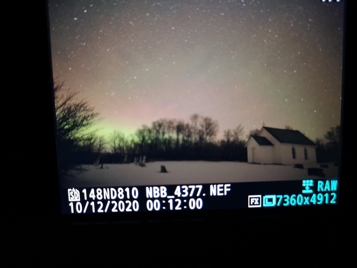 DJHardwired's tweet image. 12 minutes after midnight, 10Dec2020 I see the #NorthernLights on the Northern Horizon as a diffuse glow. 25 km south of Mozart #Saskatchewan #backofcamera #aurora