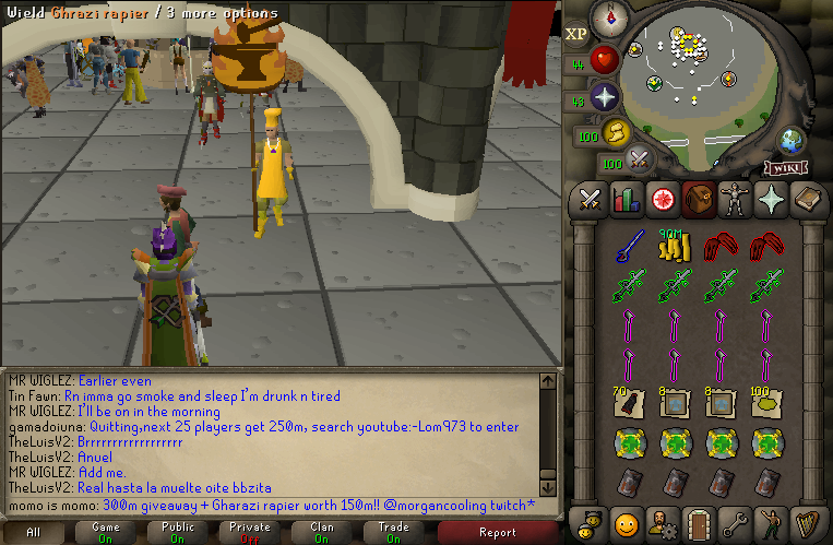 MorgancoolingRS's tweet photo. 450m OSRS Giveaway after the /twitchgaming event. Ghrazi Rapier giveaway via streamelements with 250 extra points for each paid/gifted sub that day. 250 points per 100 bit donations also. Subs can commentate with me during the event. Please follow twitch TOS. Enjoy!! :D https://t.co/MnPs6oupAU