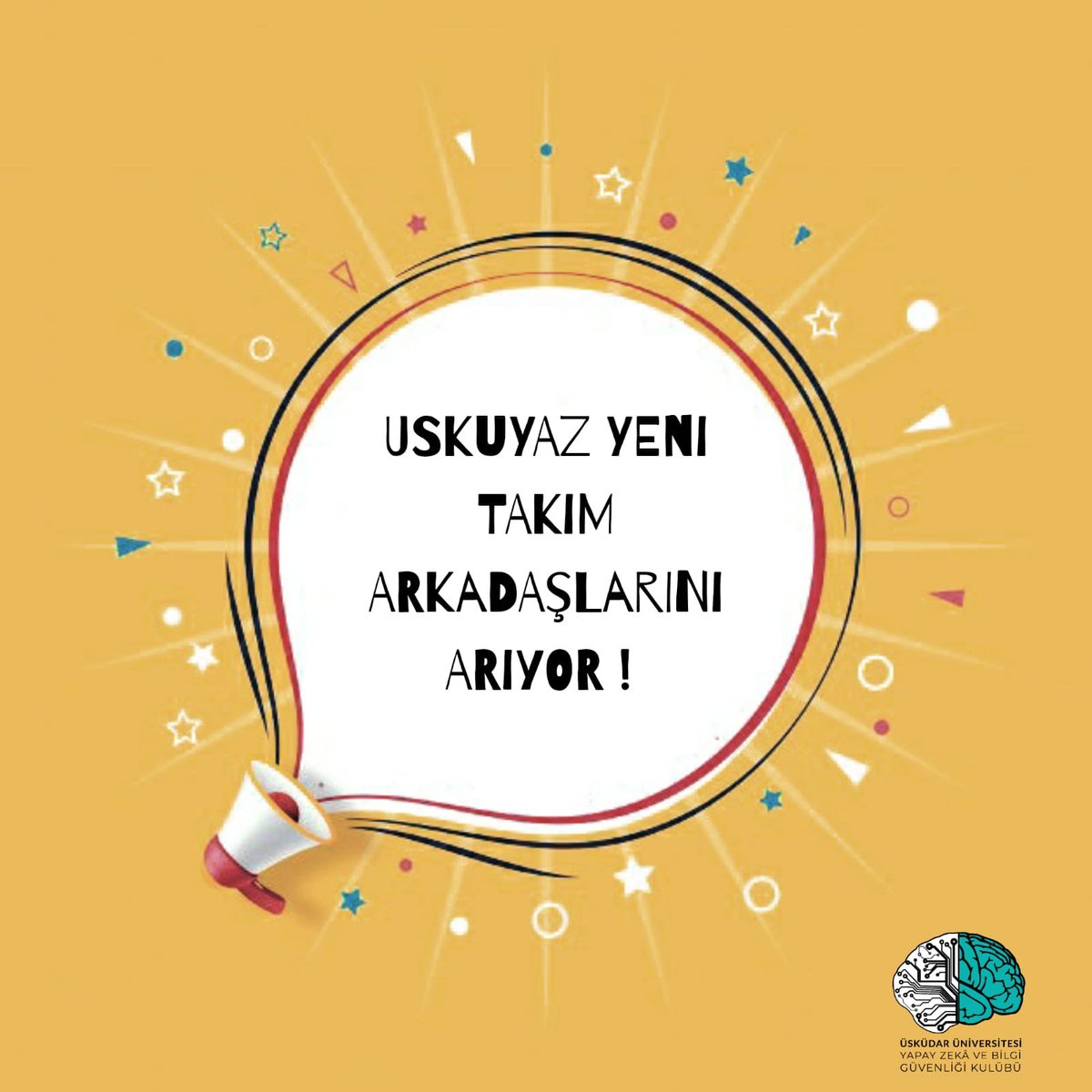 Herkese merhabalar. Kulübümüze yardımcı olması için istekli ve çalışkan takım arkadaşları arıyoruz. 
📢Yönetim Kurulumuzda Asil Üye olmak için doldurmanız gereken linktr.ee/uskuyaz formun ardından, seçeceğimiz arkadaşlara ulaşıp bir mülakat yapacağız.Görüşmek dileği ile.