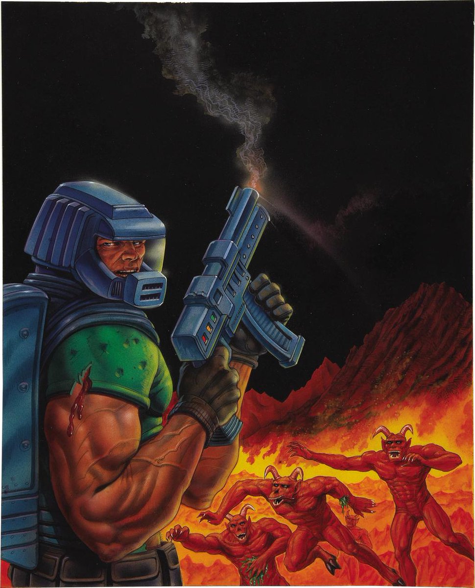 It's DOOM's 27th birthday! Some trivia: DOOM was id Software's 20th game. The automap almost had an Asteroids easter egg. The Baron of Hell bosses were called the Bruiser Brothers. The United Aerospace Armed Forces (UAAF) enforces UAC interests. DOOM was made on NeXTSTEP OS.