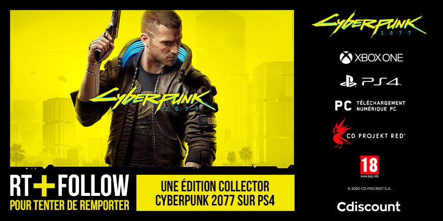 #CalendrierDeLavent - Jour 10 🎄

🎁 On célèbre la sortie de #Cyberpunk2077 avec 1 Edition Collector PS4 à gagner : 

Pour tenter ta chance :

🔹 RT + Follow <a href="/Cdiscount/">Cdiscount</a>

🍀 TAS le 11/12

⏰ Rdv demain pour découvrir un nouveau cadeau
