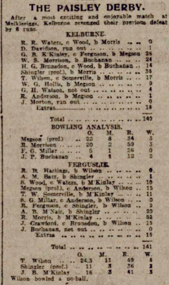 ScottyCricket's tweet photo. #Circa1932 #PaisleyDerby @FerguslieCC v @AllAboutKCC @ChippyB1964 @dougiewylie1973 @DuncanForrest @cmcl15 @StewartGilmour1 @NeilMacLean16 @holmsy83 @alistair_aj @weirbuddie @RodgerHamish @WDCUcricket @sarefeetsanny @PDEofficial @PaisleyHeritage https://t.co/7VilmgROT4