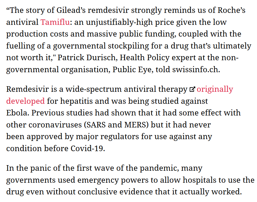 OnadaExpansiva's tweet photo. #PublicHealth #Switzerland doctors limit use of remdesivir even as government in talks to procure more https://t.co/8InlNYy9F5 @pretpat @LucienHordijk @ludojona @LiseBarneoud @StaffaniDK @swissinfo_en cc @DBdurisch   v @journalismfund #behindthepledge https://t.co/hqFCeYwCeJ