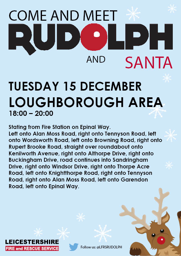 Update - Here is Rudolphs route including street names. Follow our social media pages for route updates on the 15th December