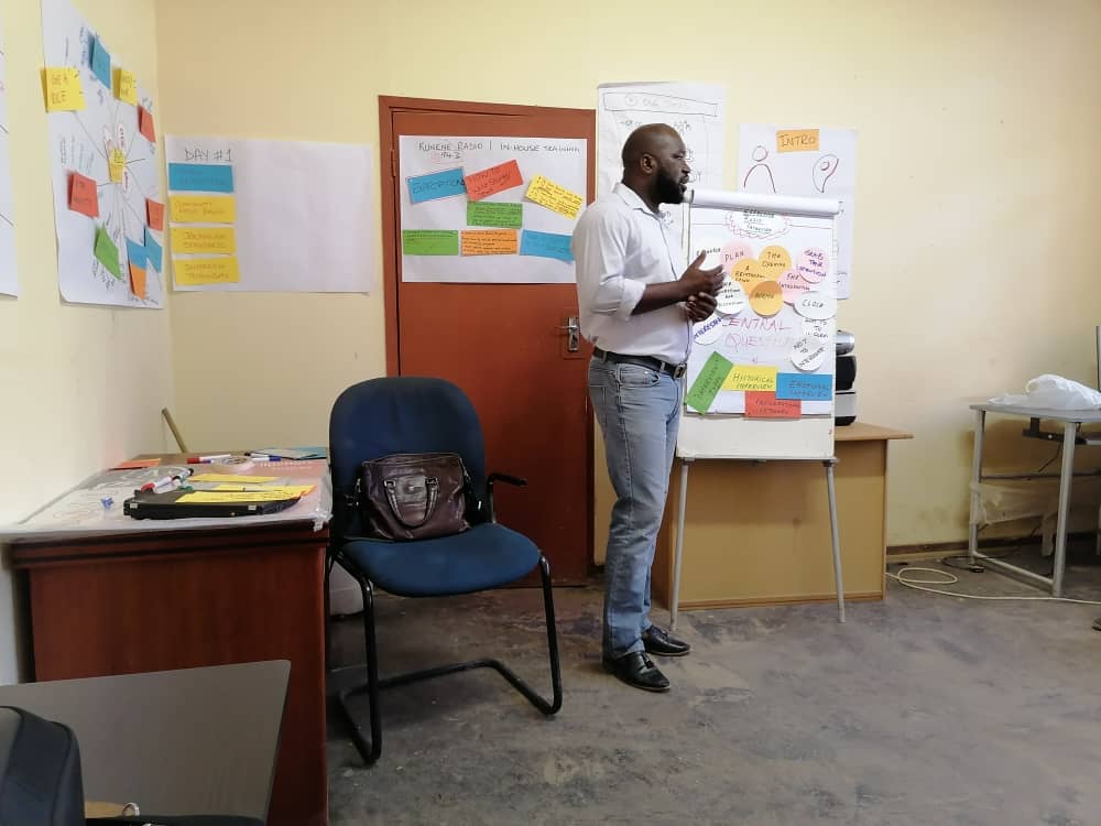 NCBN_Namibia's tweet photo. Kunene Radio In-house Training on basic radio journalism underway in Opuwo. The 3 day training is meant to upgrade skills of the 5 participants and activate the local radio. Supported by @dw_akademie https://t.co/8f7cTMnWTM