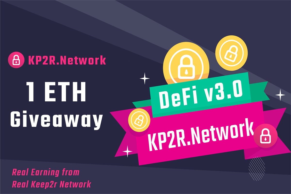 1 ETH giveaway to TOP 10 new bonders.
Rules are simple, bond as much KP2R as you can after this post. Old bonds will not count for this giveaway.
**Just keep a record of your bonding TX.
REWARDS WILL BE GIVEN 11 DECEMBER UTC 13:00 PM.
#kp2rnetwork #keep2r #KP2R #DeFi