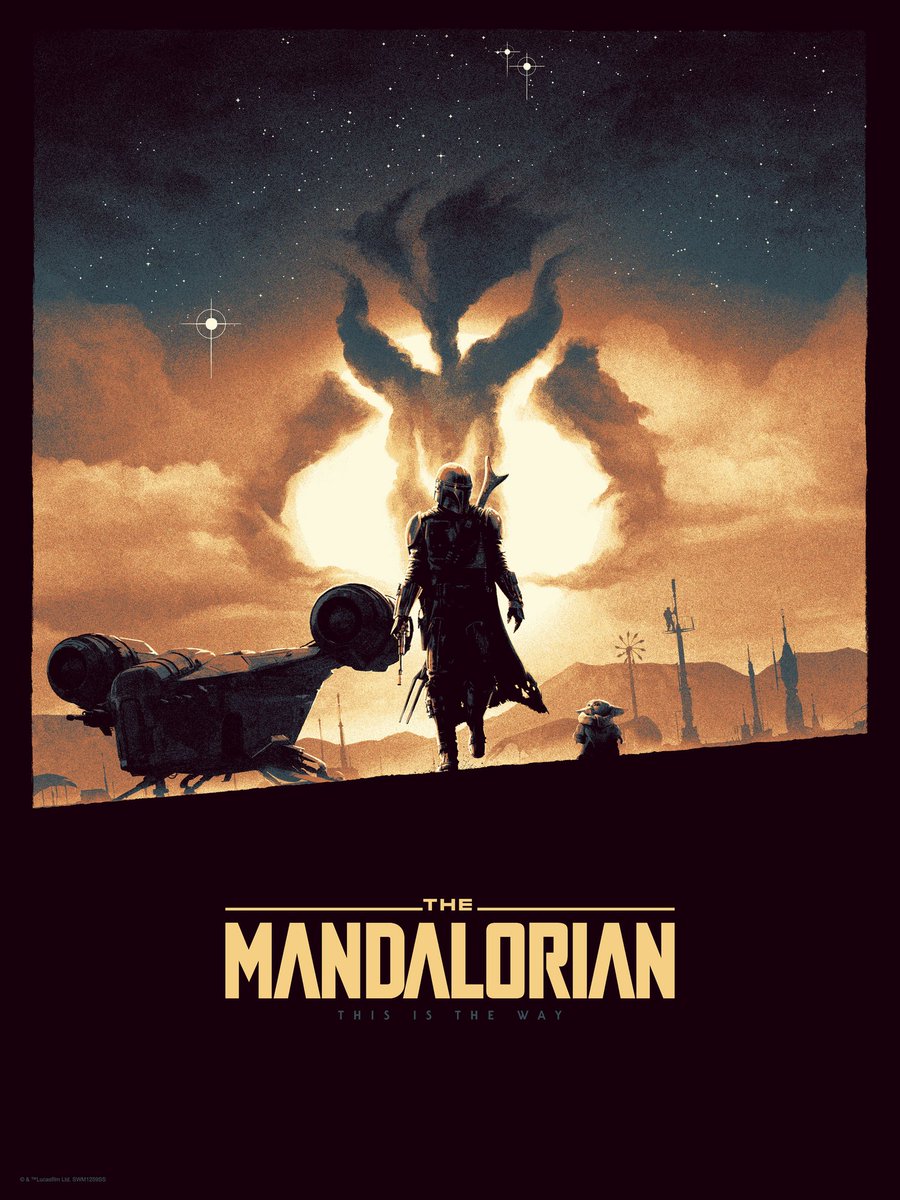 Next up in my retrospective of the year. Here’s one that took off in 2020. My official poster for The Mandalorian. Released through  @BottleneckNYC